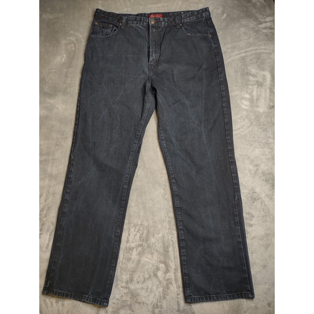 Vintage Sergio Never Legal Black Jeans Men's Size 40 Relaxed Straight Overdyed